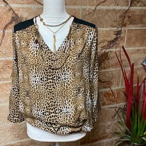 Gorgeous lightweight three-quartered sleeve animal print blouse from the limited